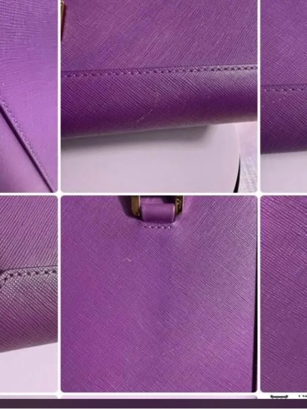 MCM Purple Saffiano Leather Handbag - EUC